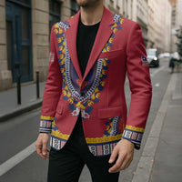 Personalized Liberia Dashiki Blazer Red Color - Wonder Print Shop