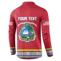 Personalized Liberia Dashiki Button Sweatshirt Red Color - Wonder Print Shop