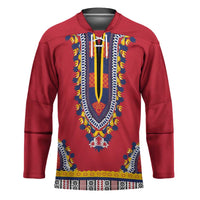 Personalized Liberia Dashiki Hockey Jersey Red Color - Wonder Print Shop