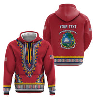 Personalized Liberia Dashiki Hoodie Red Color - Wonder Print Shop