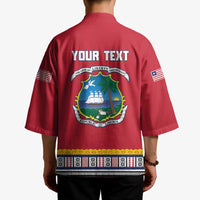 Personalized Liberia Dashiki Kimono Red Color - Wonder Print Shop