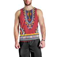 Personalized Liberia Dashiki Men Tank Top Red Color - Wonder Print Shop