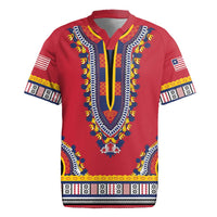 Personalized Liberia Dashiki Rugby Jersey Red Color - Wonder Print Shop