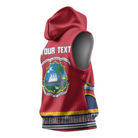 Personalized Liberia Dashiki Sleeveless Hoodie Red Color - Wonder Print Shop