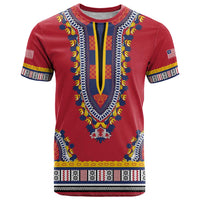 Personalized Liberia Dashiki T Shirt Red Color - Wonder Print Shop