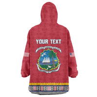 Personalized Liberia Dashiki Wearable Blanket Hoodie Red Color - Wonder Print Shop