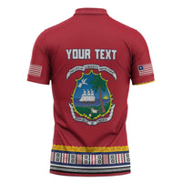 Personalized Liberia Dashiki Zipper Polo Shirt Red Color - Wonder Print Shop