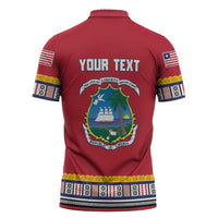 Personalized Liberia Dashiki Zipper Polo Shirt Red Color - Wonder Print Shop