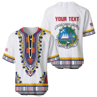 Personalized Liberia Dashiki Baseball Jersey White Color - Wonder Print Shop