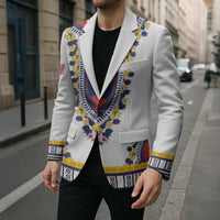 Personalized Liberia Dashiki Blazer White Color - Wonder Print Shop