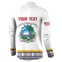Personalized Liberia Dashiki Button Sweatshirt White Color - Wonder Print Shop