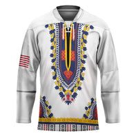 Personalized Liberia Dashiki Hockey Jersey White Color - Wonder Print Shop