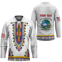 Personalized Liberia Dashiki Hockey Jersey White Color - Wonder Print Shop