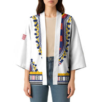 Personalized Liberia Dashiki Kimono White Color - Wonder Print Shop