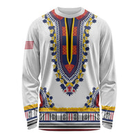 Personalized Liberia Dashiki Long Sleeve Shirt White Color - Wonder Print Shop