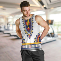 Personalized Liberia Dashiki Men Tank Top White Color - Wonder Print Shop