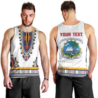Personalized Liberia Dashiki Men Tank Top White Color - Wonder Print Shop