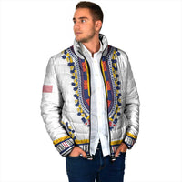 Personalized Liberia Dashiki Padded Jacket White Color - Wonder Print Shop