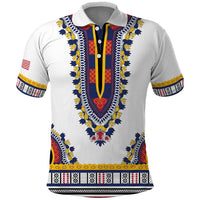Personalized Liberia Dashiki Polo Shirt White Color - Wonder Print Shop