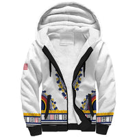 Personalized Liberia Dashiki Sherpa Hoodie White Color - Wonder Print Shop