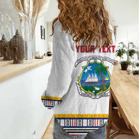 Personalized Liberia Dashiki Women Casual Shirt White Color - Wonder Print Shop