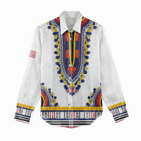 Personalized Liberia Dashiki Women Casual Shirt White Color - Wonder Print Shop