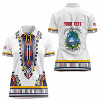 Personalized Liberia Dashiki Women Polo Shirt White Color - Wonder Print Shop