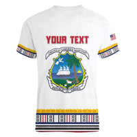 Personalized Liberia Dashiki Women V-Neck T-Shirt White Color - Wonder Print Shop