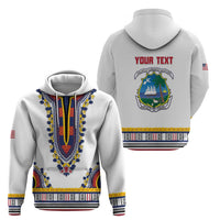 Personalized Liberia Dashiki Zip Hoodie White Color - Wonder Print Shop