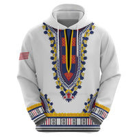 Personalized Liberia Dashiki Zip Hoodie White Color - Wonder Print Shop