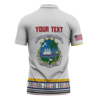 Personalized Liberia Dashiki Zipper Polo Shirt White Color - Wonder Print Shop