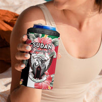 Personalised Sudan Independence Day 4 in 1 Can Cooler Tumbler Coat Of Arms Mix Hisbicus - Wonder Print Shop