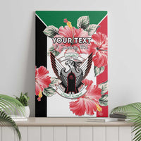 Personalised Sudan Independence Day Canvas Wall Art Coat Of Arms Mix Hisbicus - Wonder Print Shop