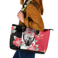 Personalised Sudan Independence Day Leather Tote Bag Coat Of Arms Mix Hisbicus - Wonder Print Shop