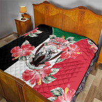 Personalised Sudan Independence Day Quilt Coat Of Arms Mix Hisbicus - Wonder Print Shop