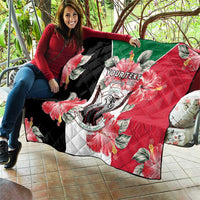 Personalised Sudan Independence Day Quilt Coat Of Arms Mix Hisbicus - Wonder Print Shop