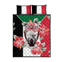 Personalised Sudan Independence Day Quilt Bed Set Coat Of Arms Mix Hisbicus - Wonder Print Shop