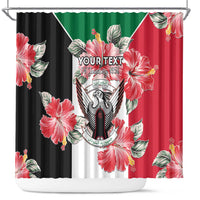Personalised Sudan Independence Day Shower Curtain Coat Of Arms Mix Hisbicus