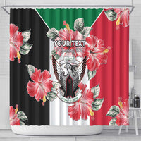 Personalised Sudan Independence Day Shower Curtain Coat Of Arms Mix Hisbicus