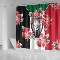 Personalised Sudan Independence Day Shower Curtain Coat Of Arms Mix Hisbicus