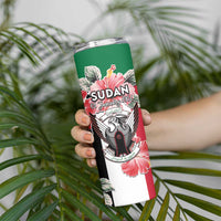 Personalised Sudan Independence Day Skinny Tumbler Coat Of Arms Mix Hisbicus - Wonder Print Shop