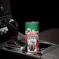 Personalised Sudan Independence Day Skinny Tumbler Coat Of Arms Mix Hisbicus - Wonder Print Shop