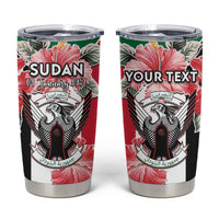 Personalised Sudan Independence Day Tumbler Cup Coat Of Arms Mix Hisbicus - Wonder Print Shop