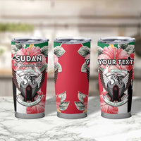 Personalised Sudan Independence Day Tumbler Cup Coat Of Arms Mix Hisbicus - Wonder Print Shop