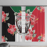 Personalised Sudan Independence Day Window Curtain Coat Of Arms Mix Hisbicus - Wonder Print Shop
