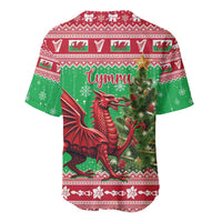 Wales Christmas Baseball Jersey Welsh Dragon Nadolig Llawen - Wonder Print Shop