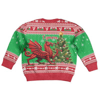 Wales Christmas Kid Ugly Christmas Sweater Welsh Dragon Nadolig Llawen - Wonder Print Shop