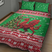 Wales Christmas Quilt Bed Set Welsh Dragon Nadolig Llawen - Wonder Print Shop