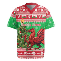 Wales Christmas Rugby Jersey Welsh Dragon Nadolig Llawen - Wonder Print Shop