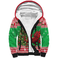 Wales Christmas Sherpa Hoodie Welsh Dragon Nadolig Llawen - Wonder Print Shop